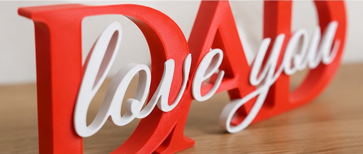 Dad Love You – 3D Printed Decorative Sign | Father's Day Gift